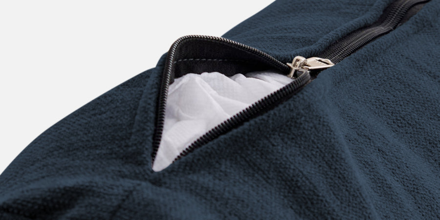 Kara Fabric 3 Seater Pull Out Sofa Cum Bed In Denim Blue Colour - Febonic Living