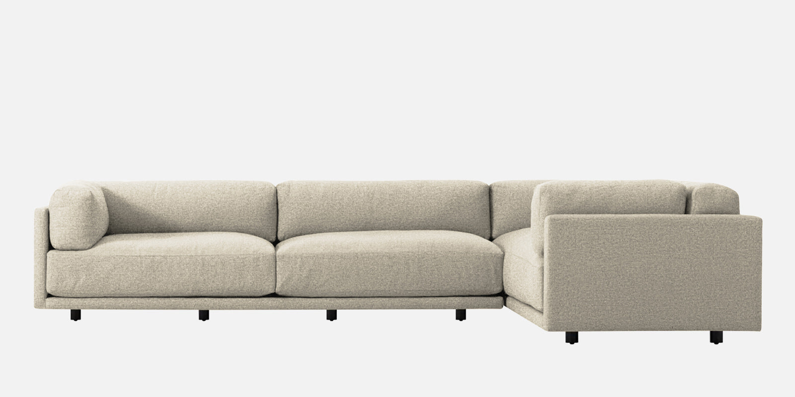 Nixon Fabric 6 Seater LHS Sectional Sofa In ivory cream Colour