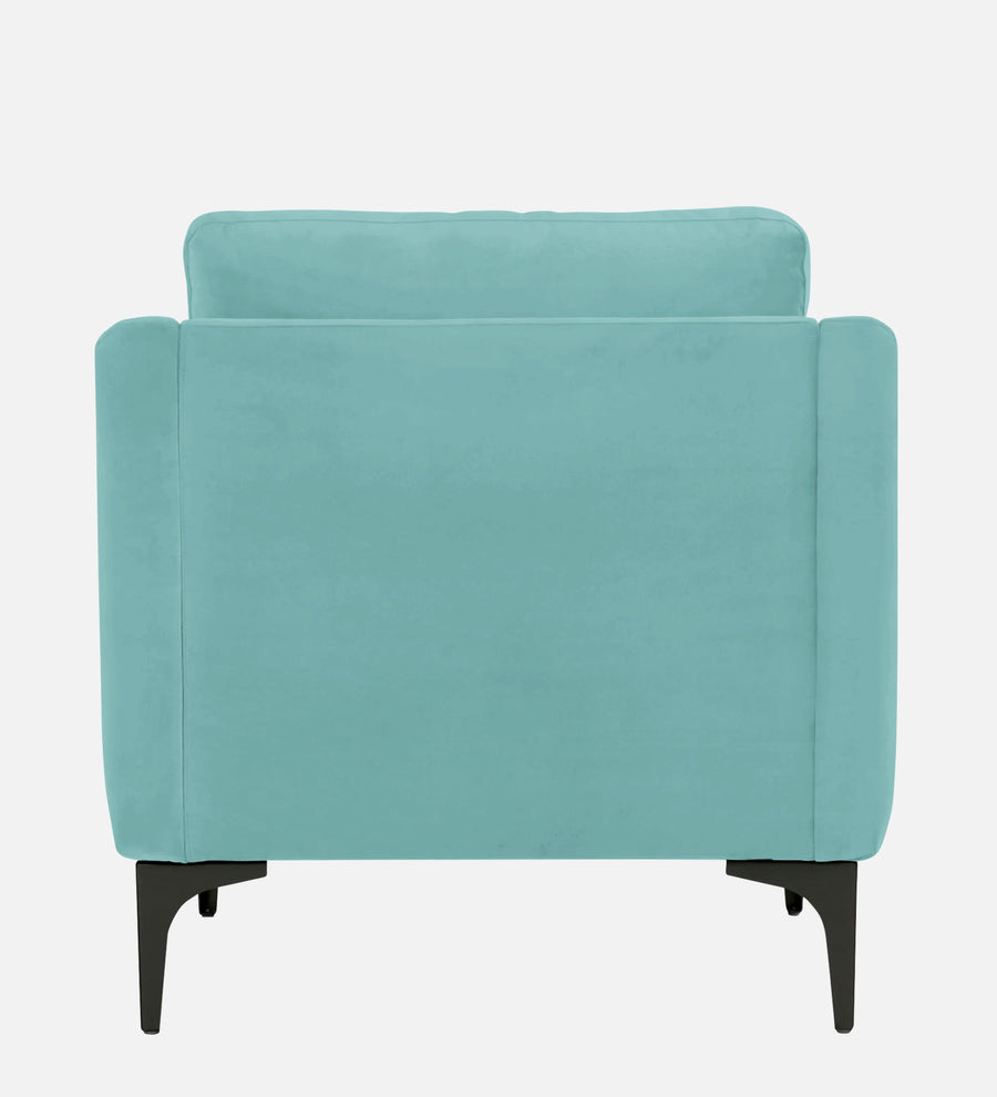 Haru Velvet 1 Seater Sofa In Barmunda Aqua Colour - Febonic Living
