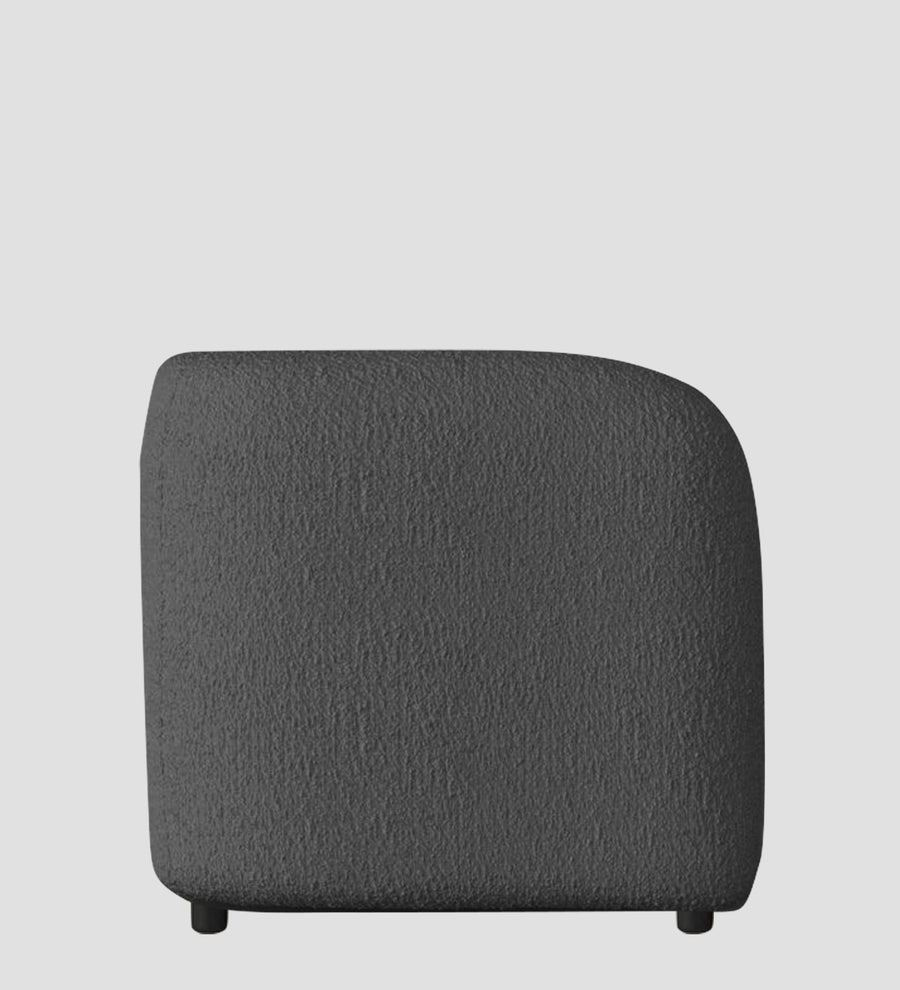 Corny Boucle Fabric 1 Seater Sofa In Lava Grey Colour - Febonic Living