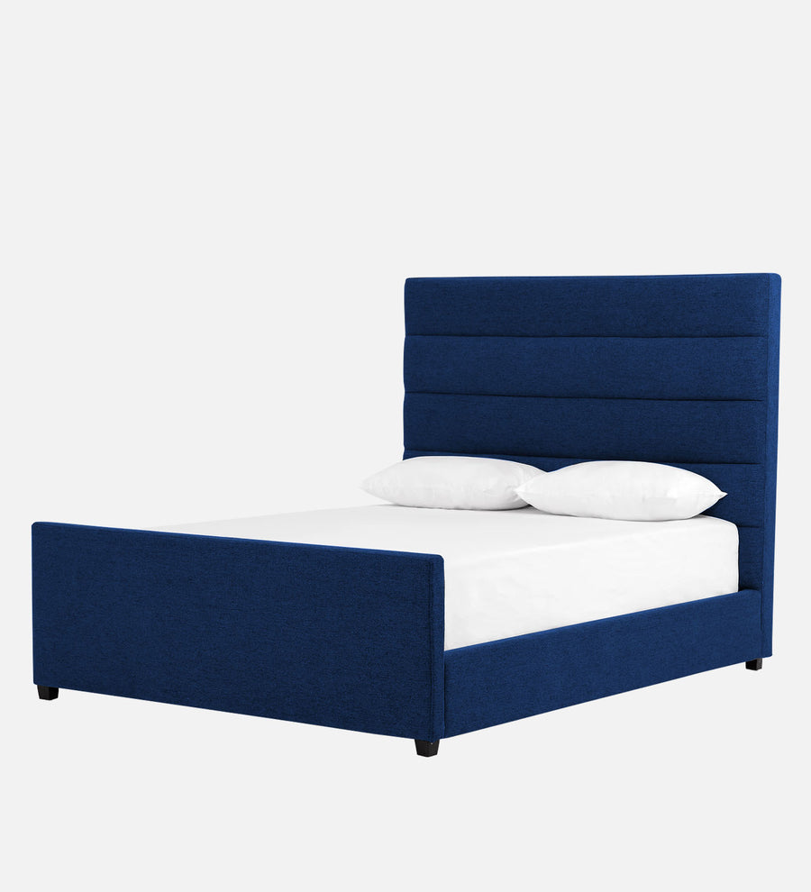 Pollen Fabric Upholstered Queen Size Bed In Royal Blue Colour - Febonic Living