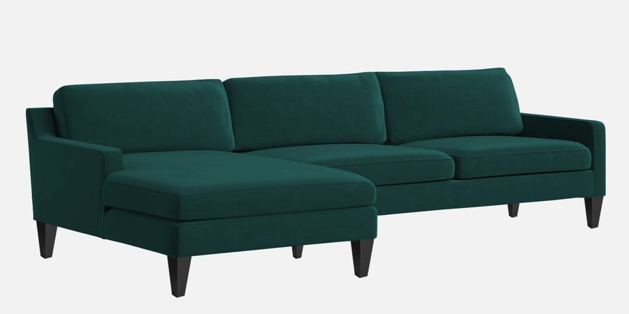 Jones Velvet Rhs Sectional Sofa 3 Lounger In Pine Green Colour - Febonic Living