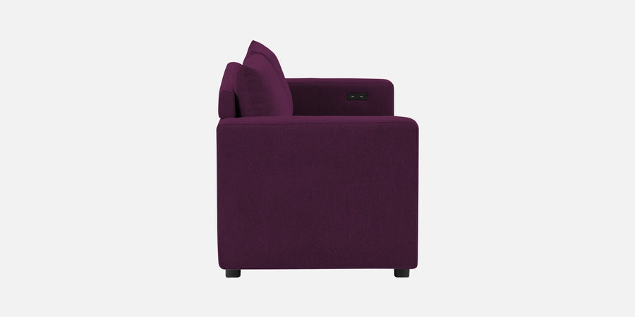 Roman Fabric 3 Seater Foldable Sofa Cum Bed In Greek Purple Colour With Usb Port - Febonic Living