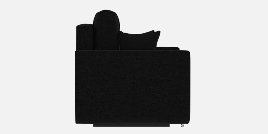 Ines Velvet 3 Seater Pull Out Sofa Cum Bed In In Zed Black Colour With Storage - Febonic Living