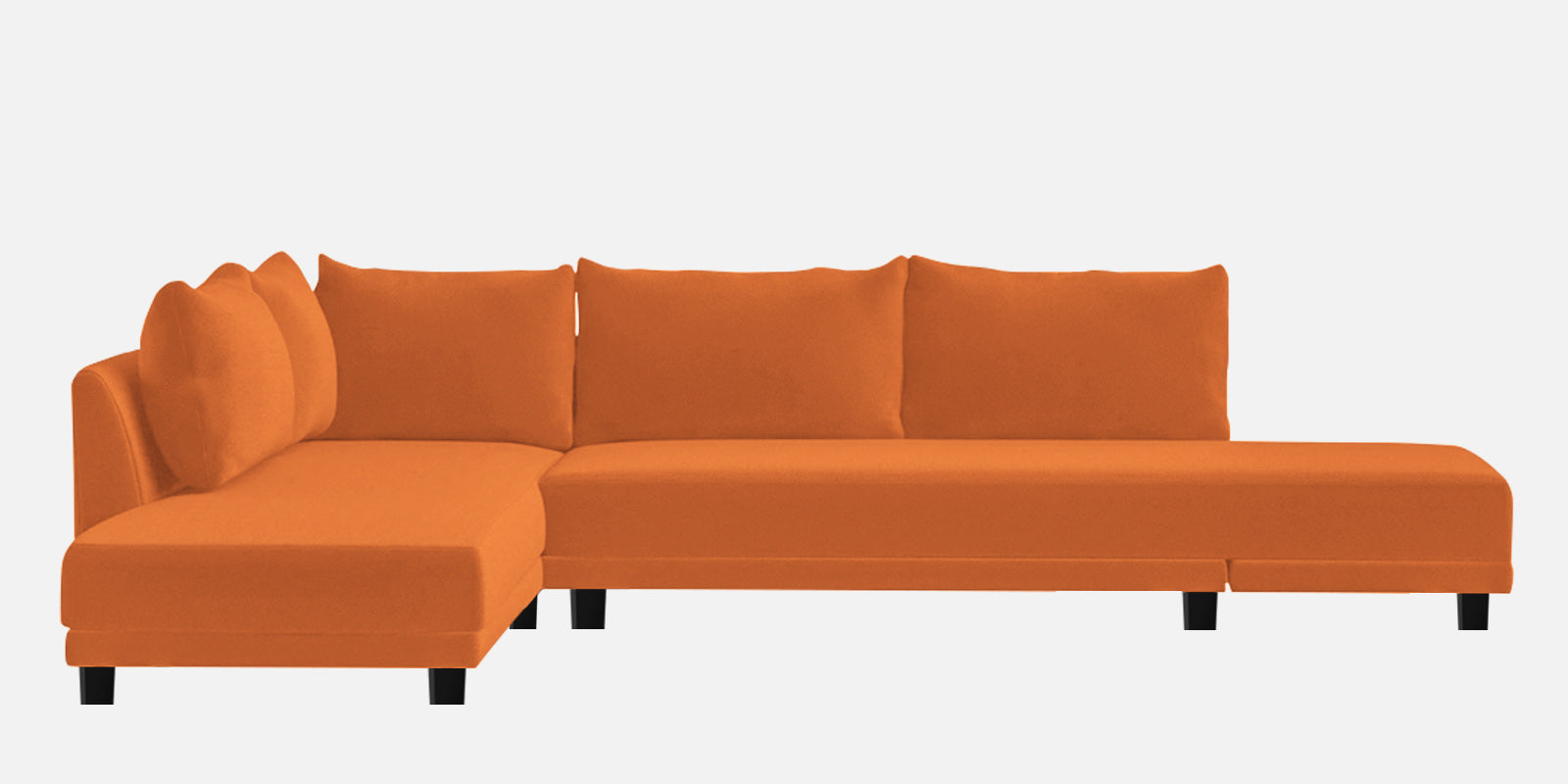 Ira Fabric RHS 6 Seater Sofa Cum Bed In Vivid Orange Colour