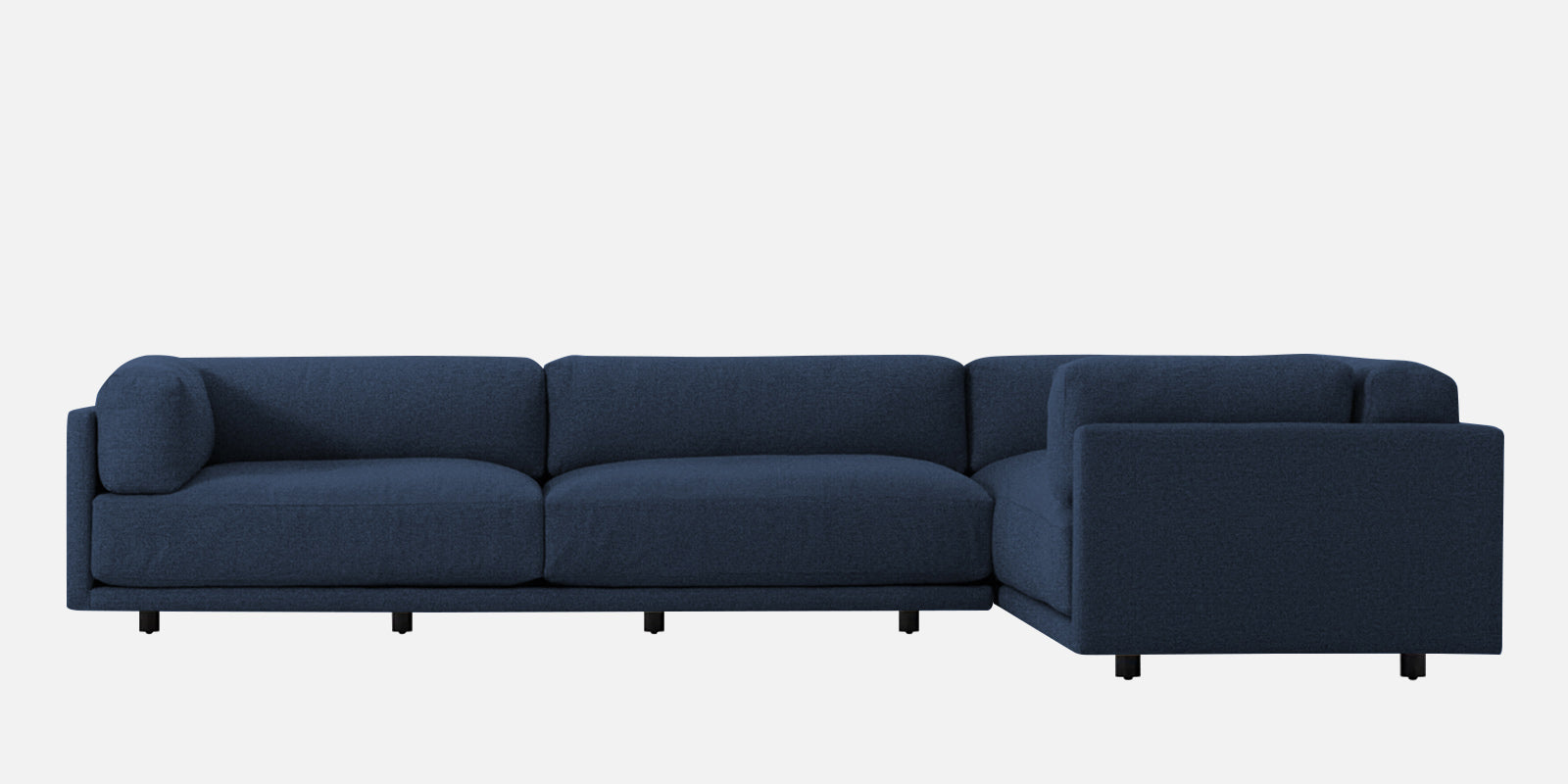 Nixon Fabric 6 Seater LHS Sectional Sofa In Denim Blue Colour