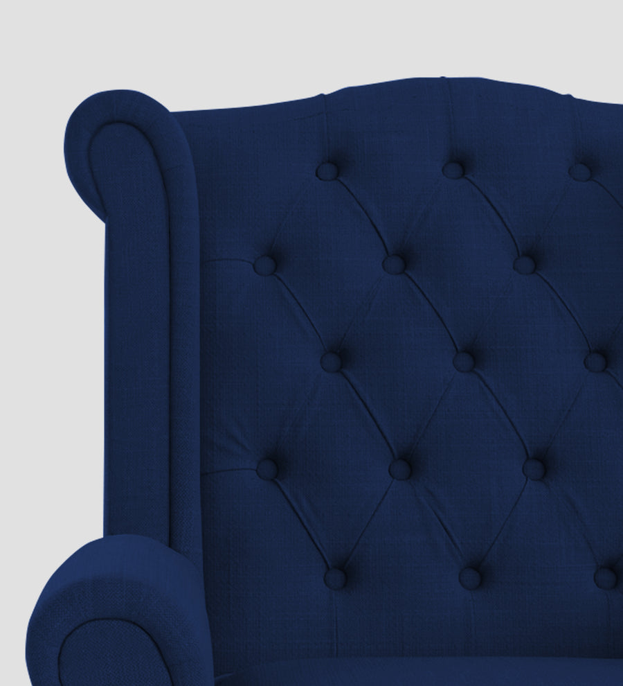 Neyub Fabric Wing Chair In Royal Blue Colour - Febonic Living