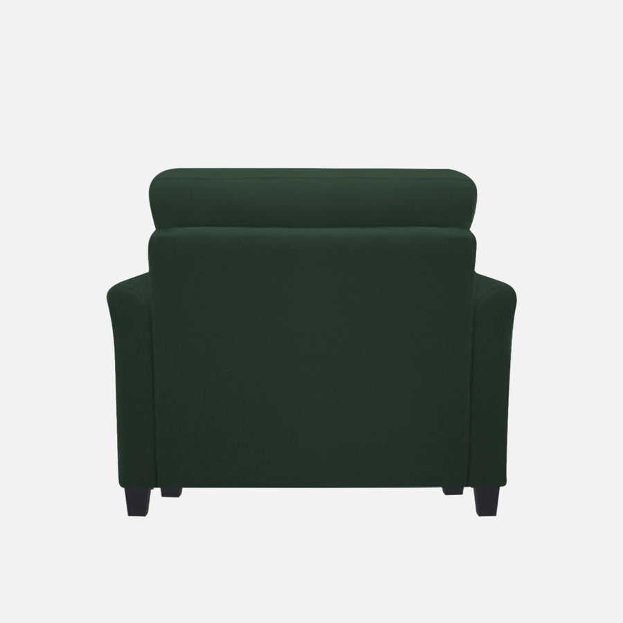 Daroo Velvet 1 Seater Sofa In Amazon Green Colour - Febonic Living