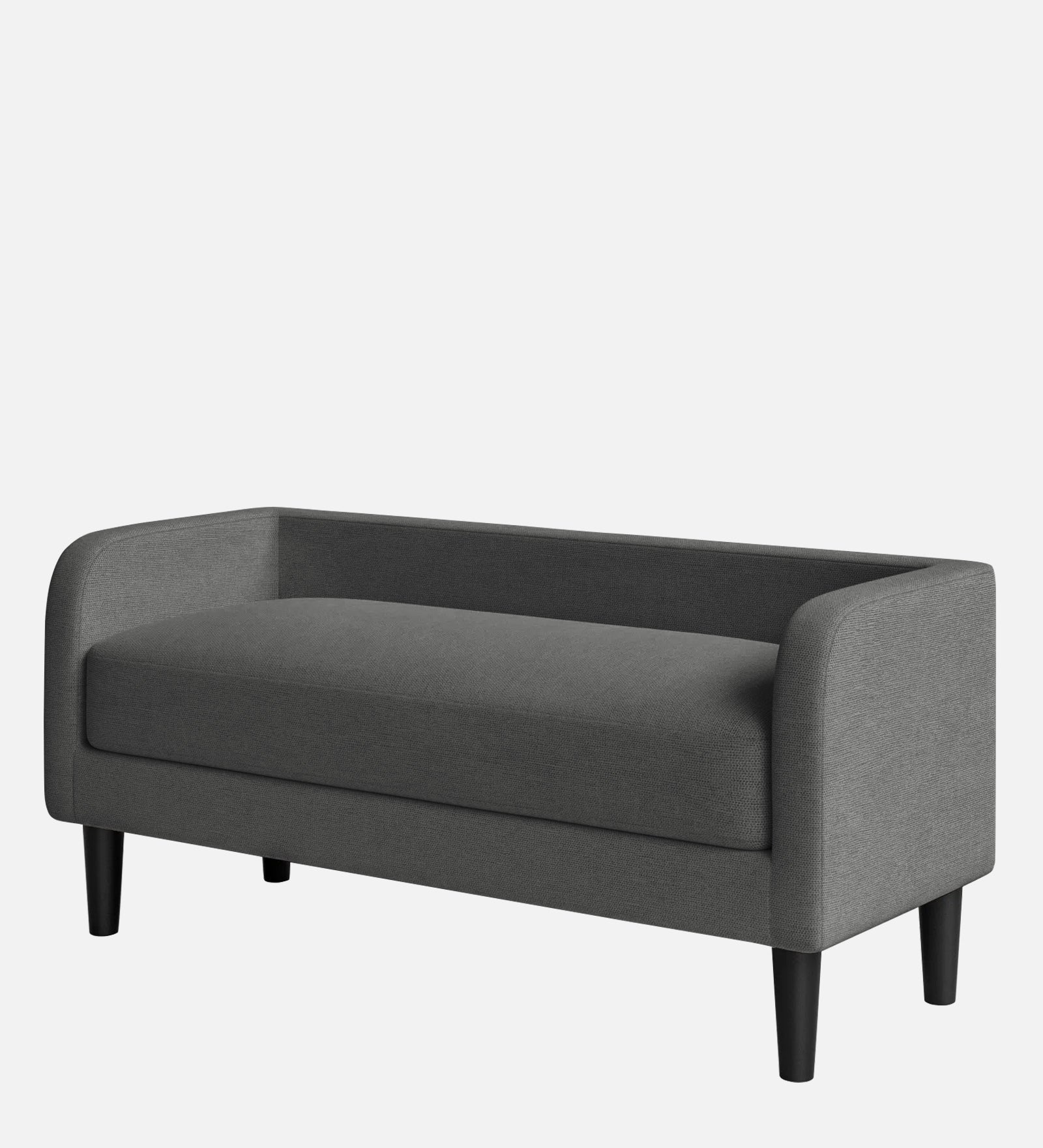 Maya Fabric Bench In Charcoal Grey Colour