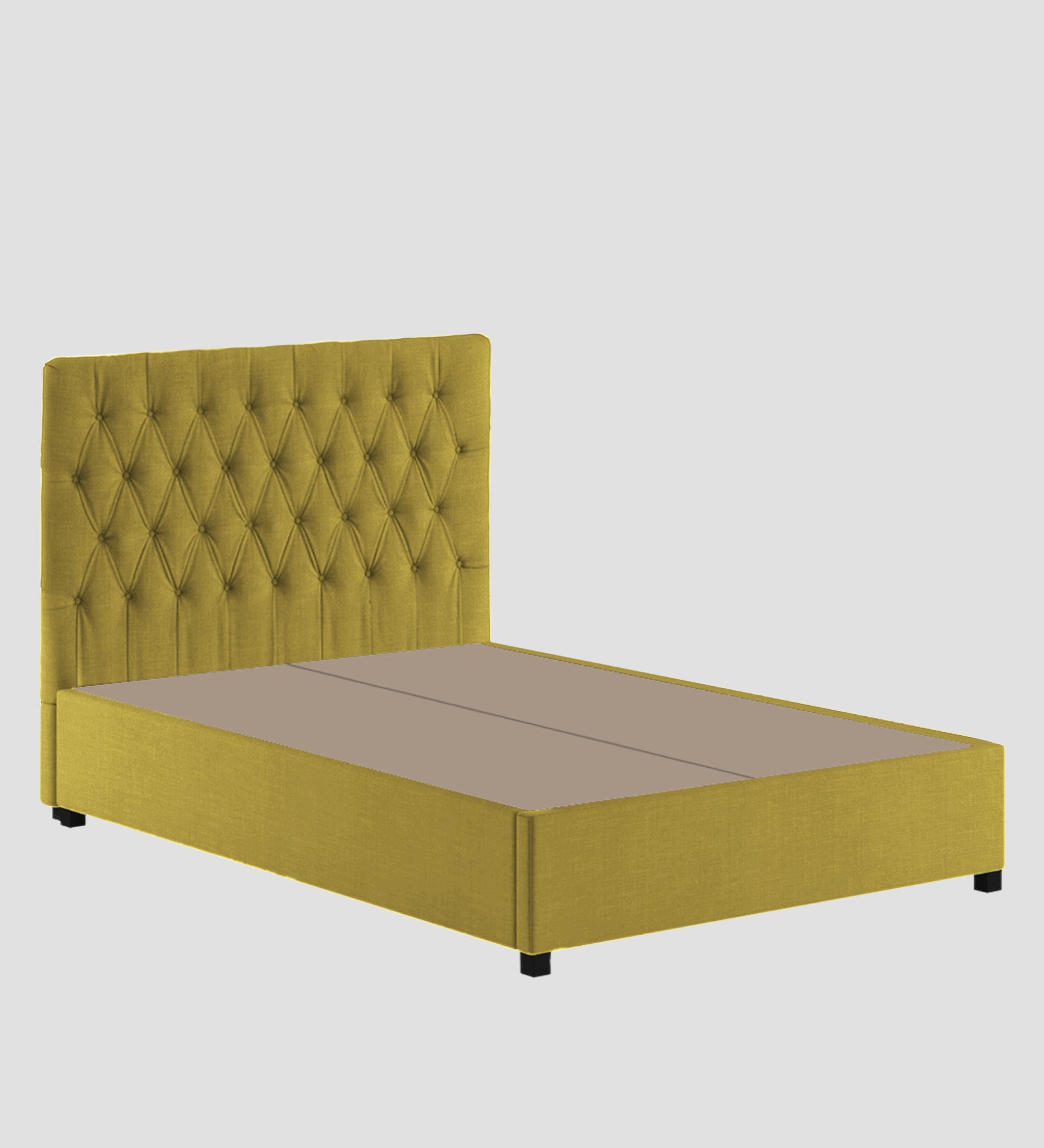 Isko Fabric King Size Bed In Parrot Green Colour With Storage Box - Febonic Living