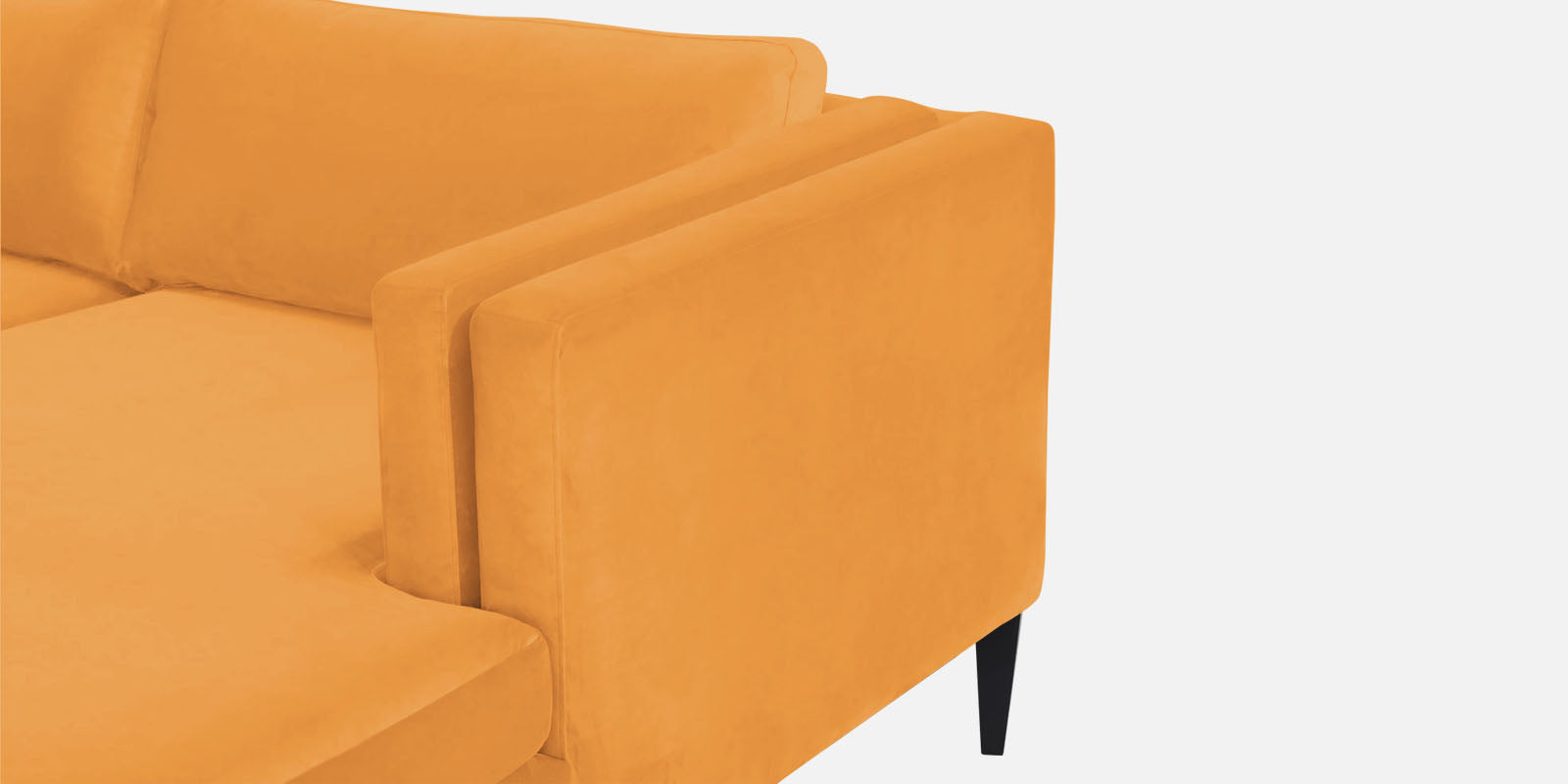 Jasper Velvet RHS Sectional Sofa (3+Lounger) in Tangerine orange Colour