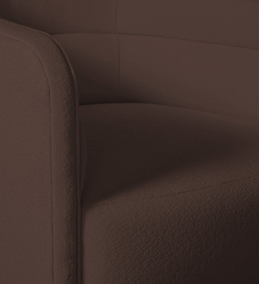 Ria Fabric Swivel Chair In Caramel Brown Colour - Febonic Living