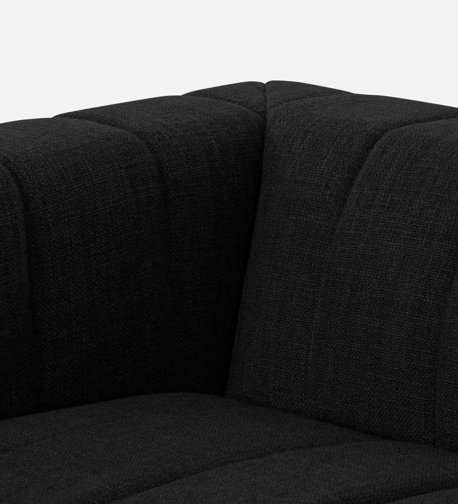 Lara Fabric 1 Seater Sofa in Zed Black Colour