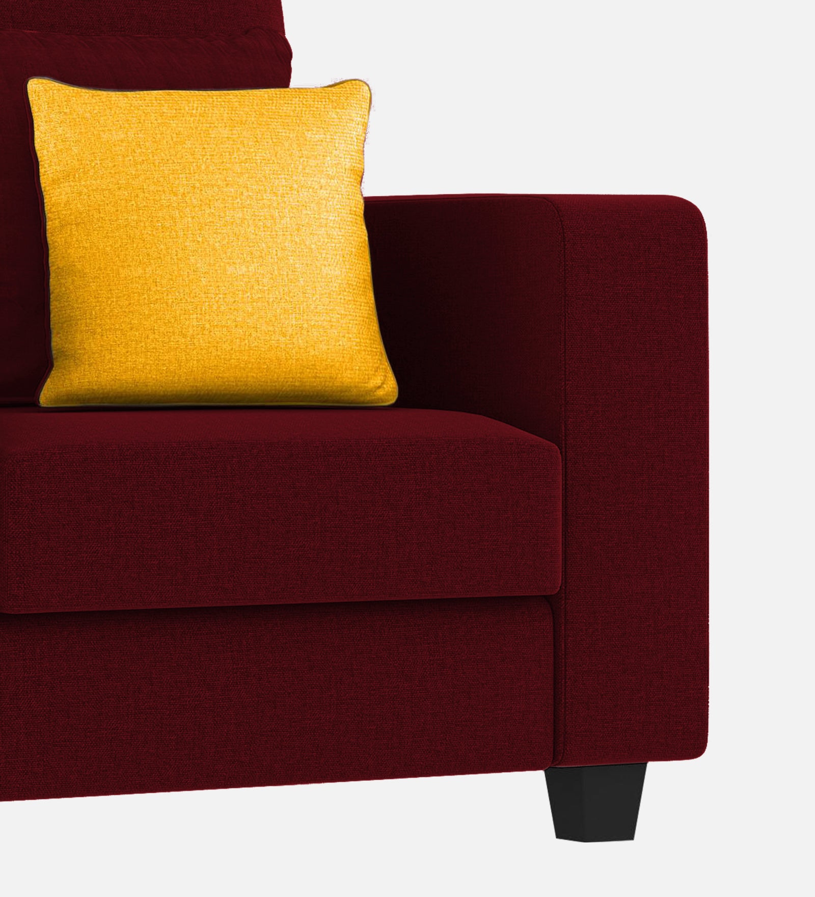 Nabi Fabric 1 Seater Sofa In Ruby Red Colour