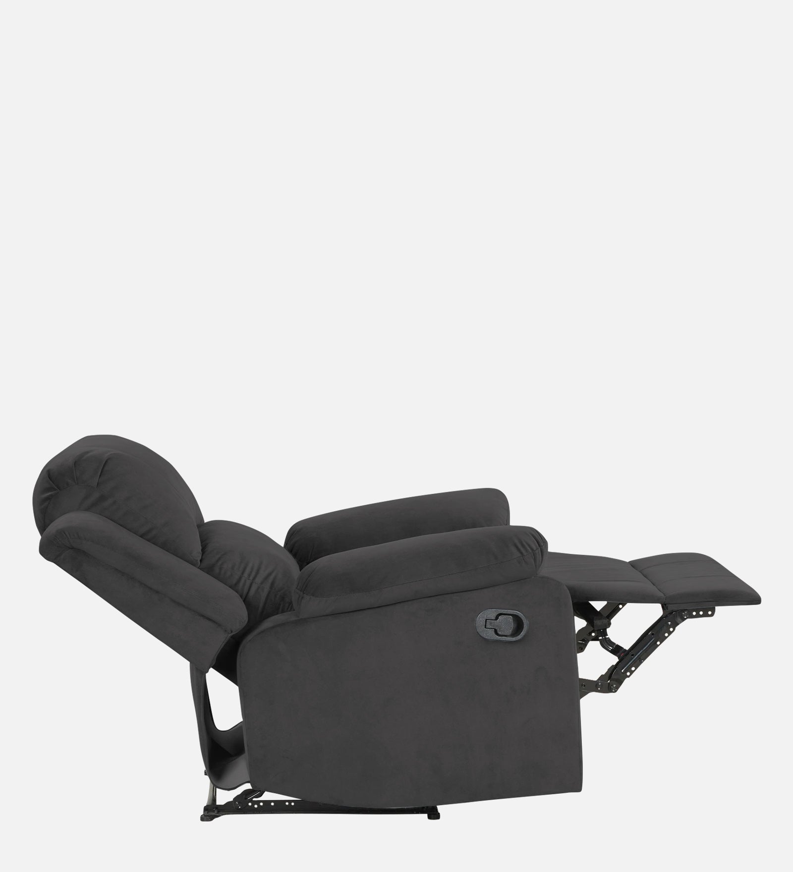 Henry Velvet Manual 1 Seater Recliner In Davy Grey Colour