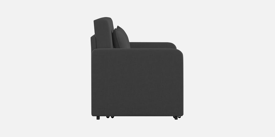 Calra Fabric 3 Seater Pull Out Sofa Cum Bed In Charcoal Grey Colour With Storage - Febonic Living