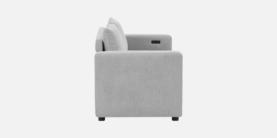 Roman Fabric 3 Seater Foldable Sofa Cum Bed In Lit Grey Colour With Usb Port - Febonic Living