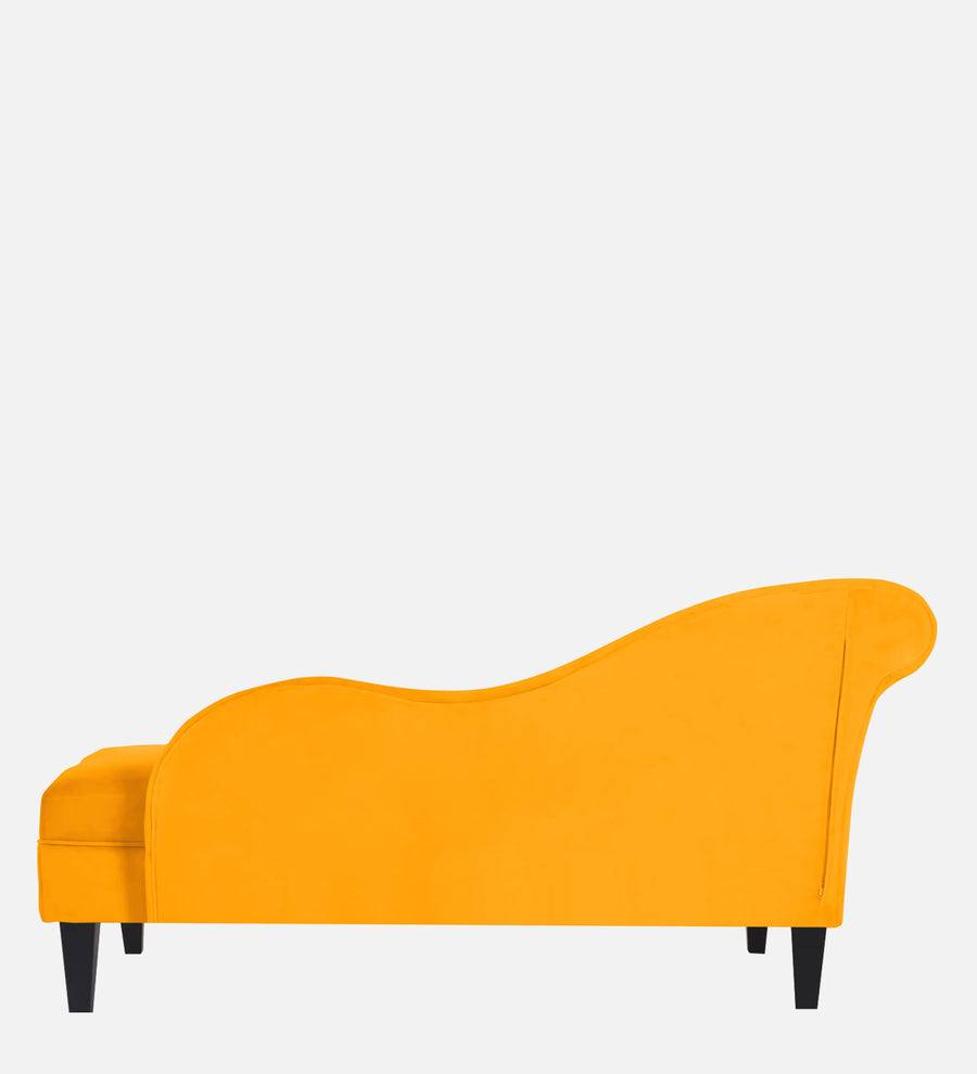 Rana Velvet Lhs Chaise Lounger In Saffron Yellow Colour - Febonic Living