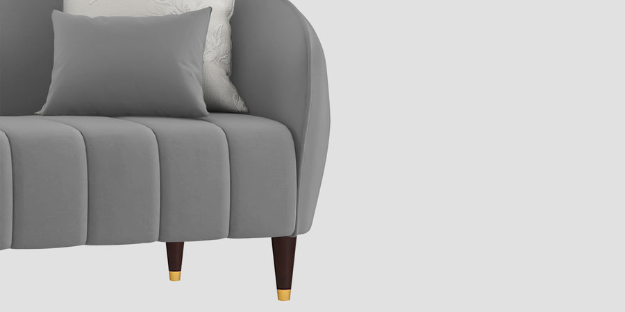 Hairo Velvet 2 Seater Sofa In Light Grey Colour - Febonic Living
