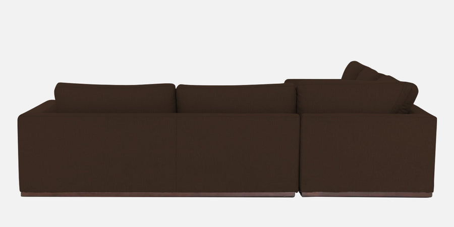 Freedom Velvet 6 Seater Rhs Corner Sofa In Cholocate Brown Colour With Ottoman - Febonic Living