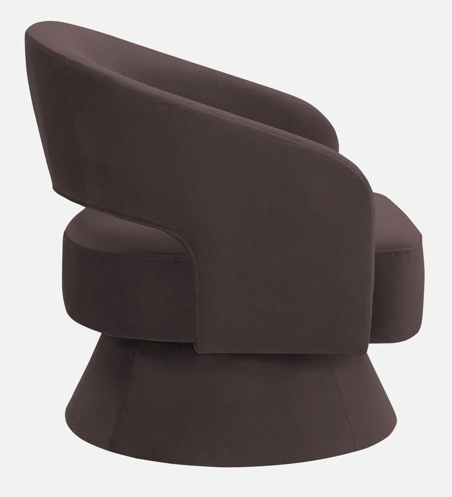 Pendra Velvet Swivel Chair In Mocha Brown Colour - Febonic Living