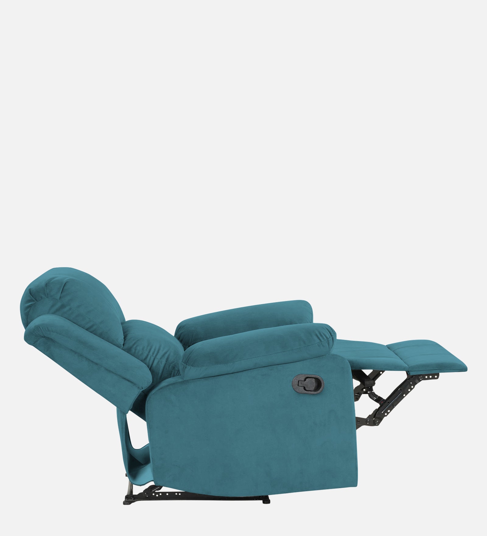 Henry Velvet Manual 1 Seater Recliner In Aqua blue Colour