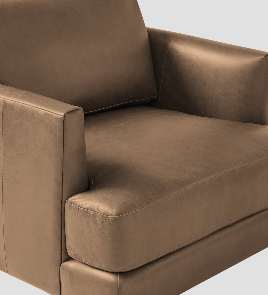 Sterio Leatherette 1 Seater Sofa In Husky Brown Colour - Febonic Living