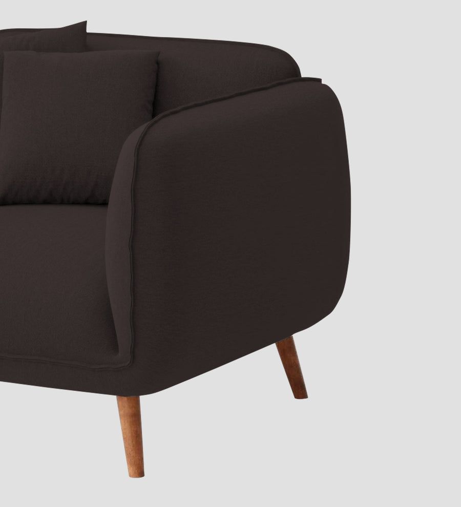 Zia Fabric 1 Seater Sofa In Pebble Brown Colour - Febonic Living