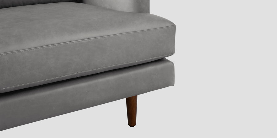 Sterio Leatherette 3 Seater Sofa In Dim Grey Colour - Febonic Living