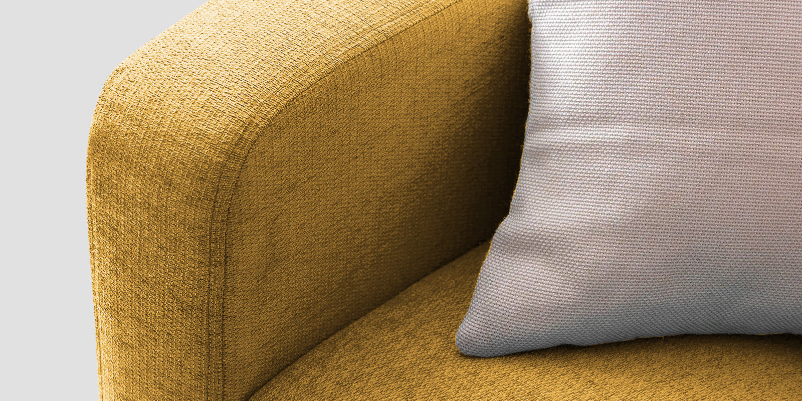Noha Fabric 3 Seater Sofa In Bold Yellow Colour