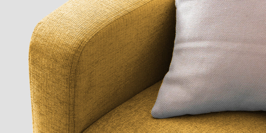 Noha Fabric 3 Seater Sofa In Bold Yellow Colour - Febonic Living