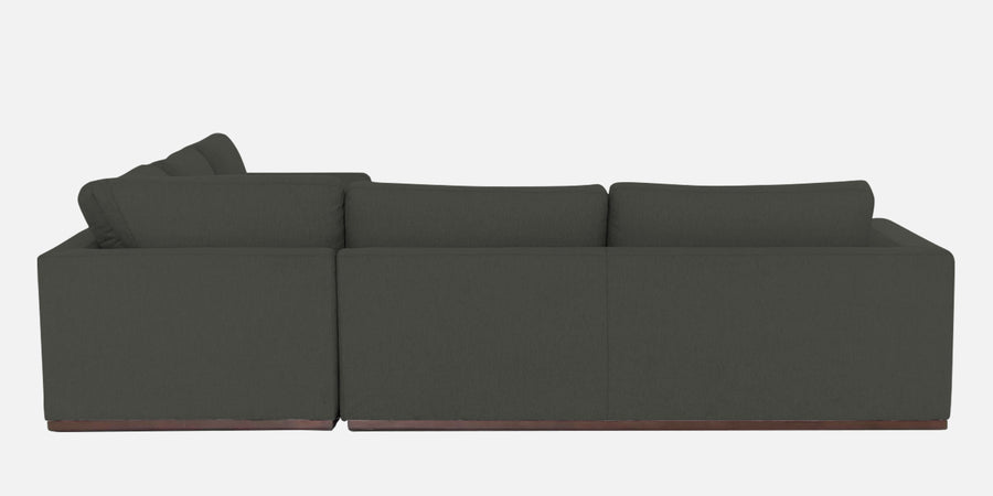 Freedom Velvet 6 Seater Lhs Corner Sofa In Hory Grey Colour With Ottoman - Febonic Living