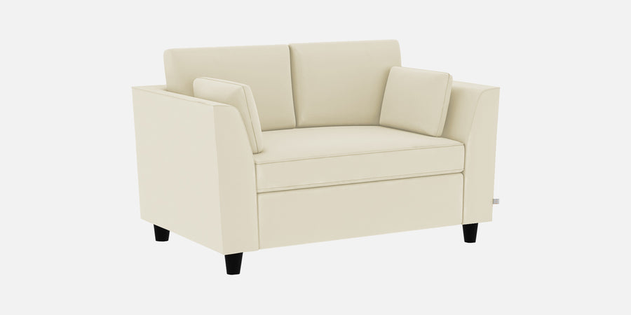 Bristo Velvet 2 Seater Sofa In Warm White Colour With Storage - Febonic Living