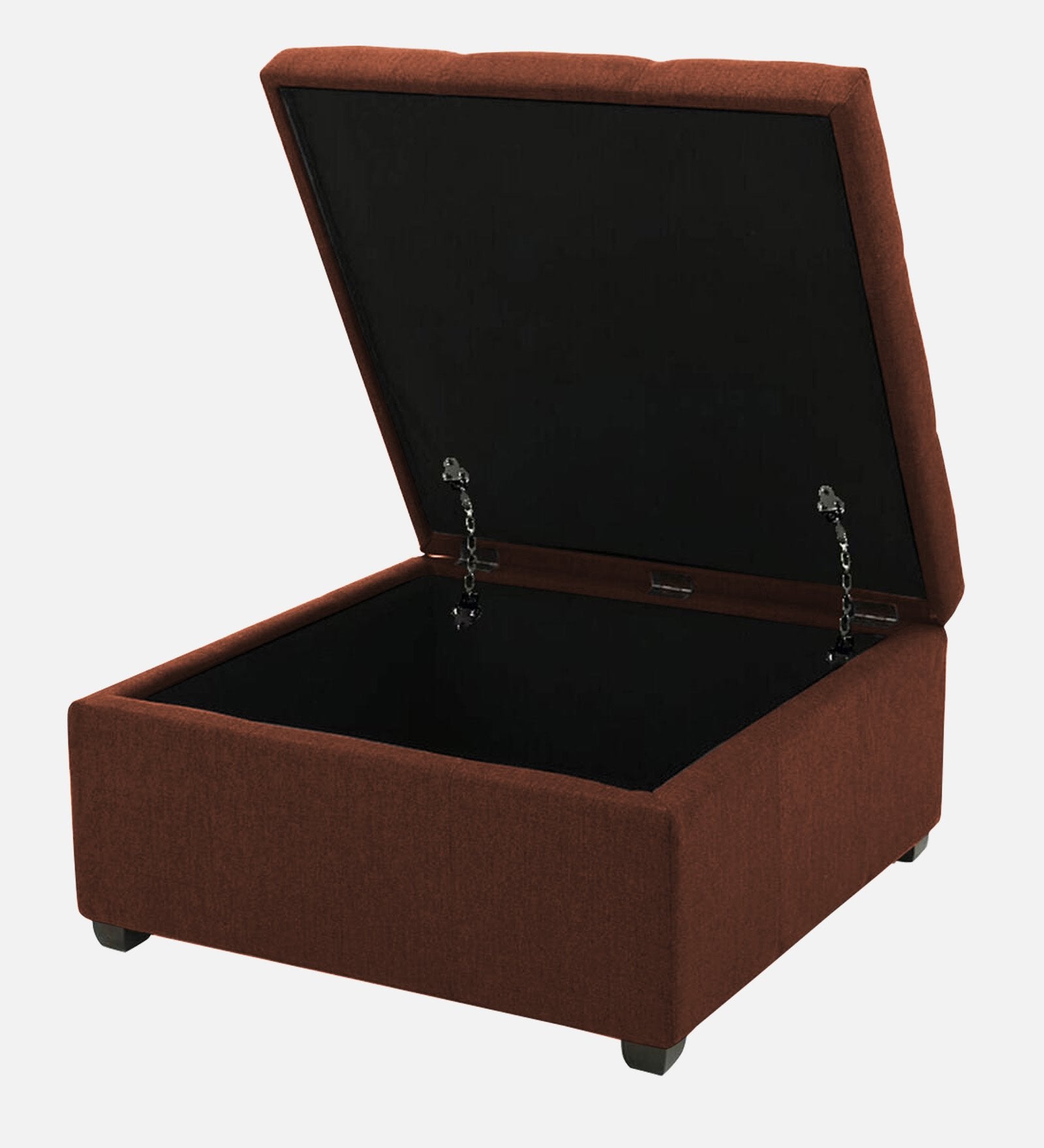 Mubila Fabric Ottoman In Coffee Brown Colour With Storage