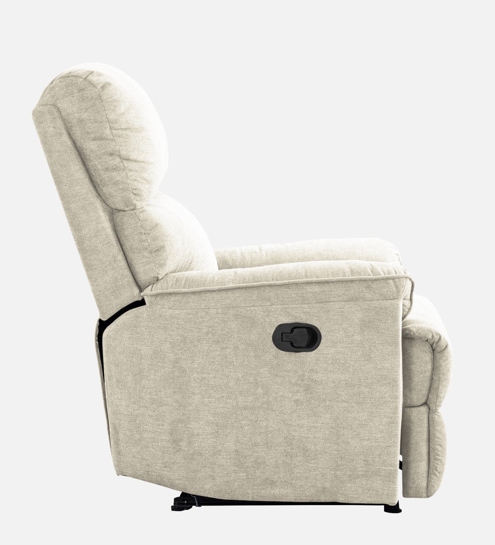 Abby Fabric Manual 1 Seater Recliner In Ivory Cream Colour