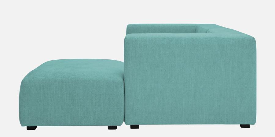 Dora Velvet Lhs Sectional Sofa 2 Ottoman Lounger In Barmunda Aqua Colour - Febonic Living