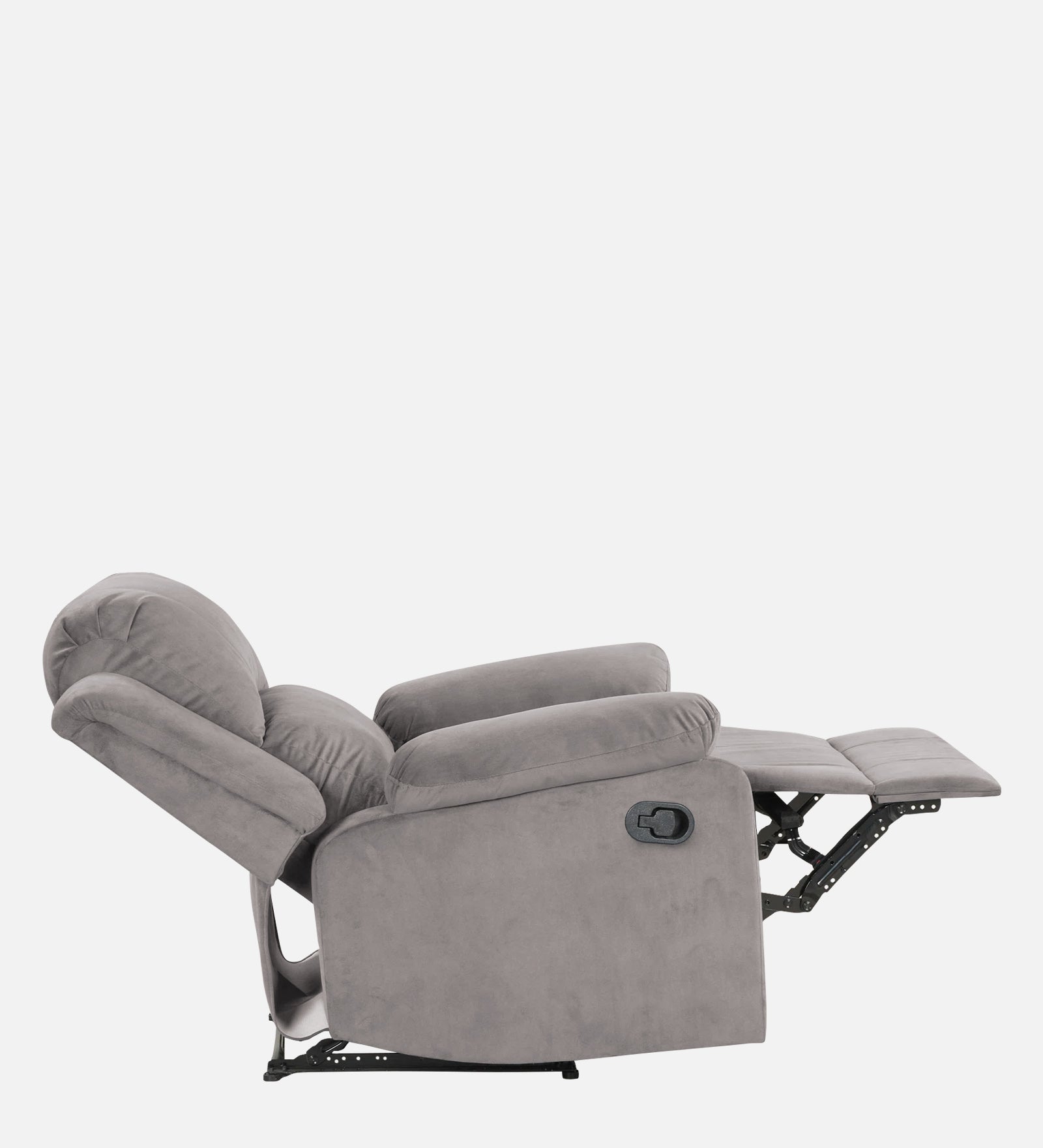 Henry Velvet Manual 1 Seater Recliner In Pearl Grey Colour