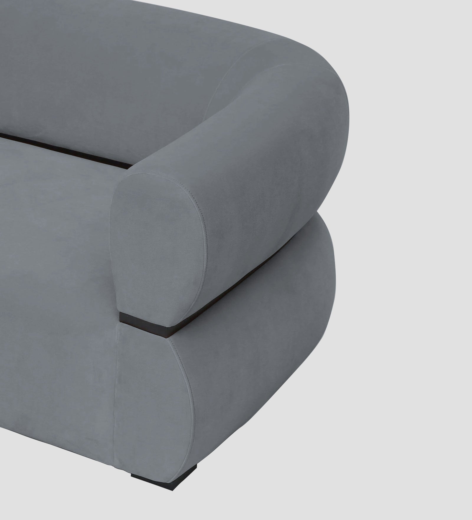 Kula Velvet 1 Seater Sofa In Pubble Grey Colour