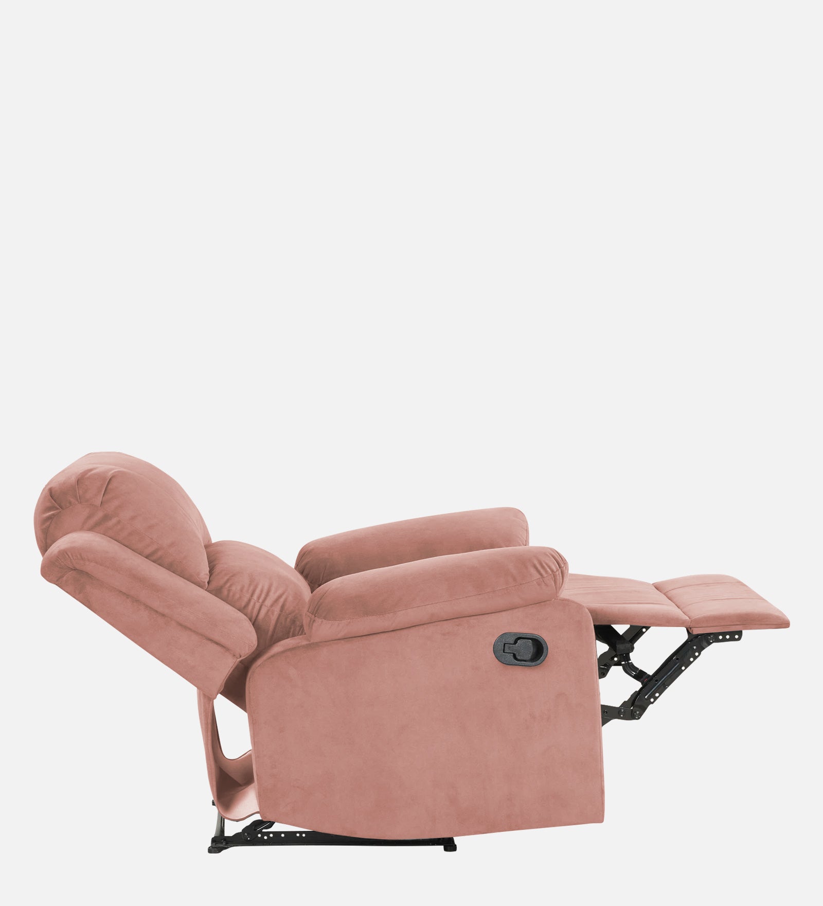 Henry Velvet Manual 1 Seater Recliner In Blush pink Colour