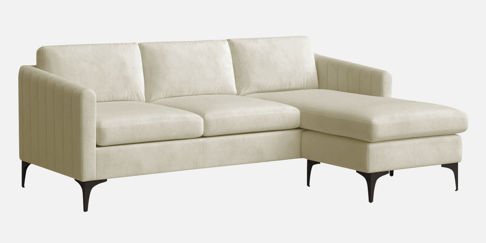 Haru Fabric RHS Sectional Sofa (2+Lounger) in Warm White Colour