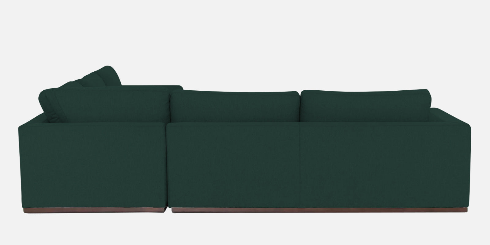 Freedom Velvet 6 Seater LHS Sectional Sofa In Forest Green Colour With Ottoman