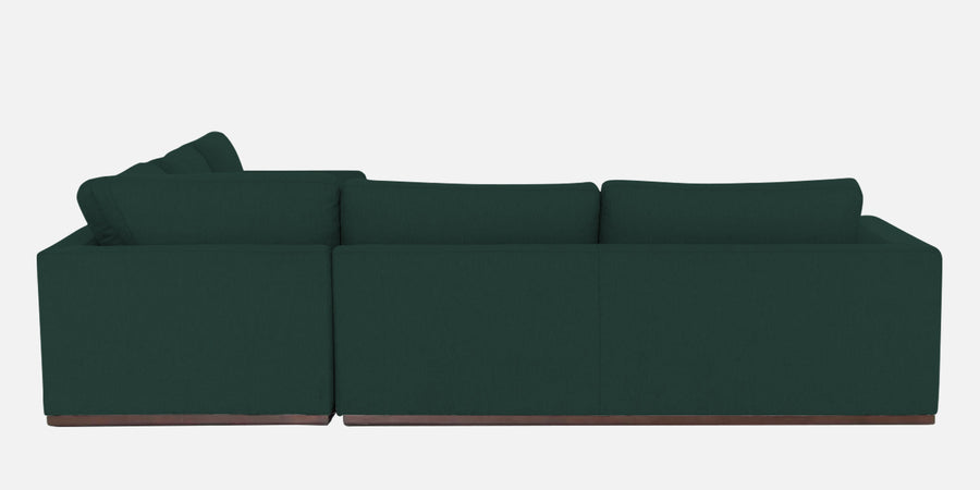 Freedom Velvet 6 Seater Lhs Corner Sofa In Forest Green Colour With Ottoman - Febonic Living