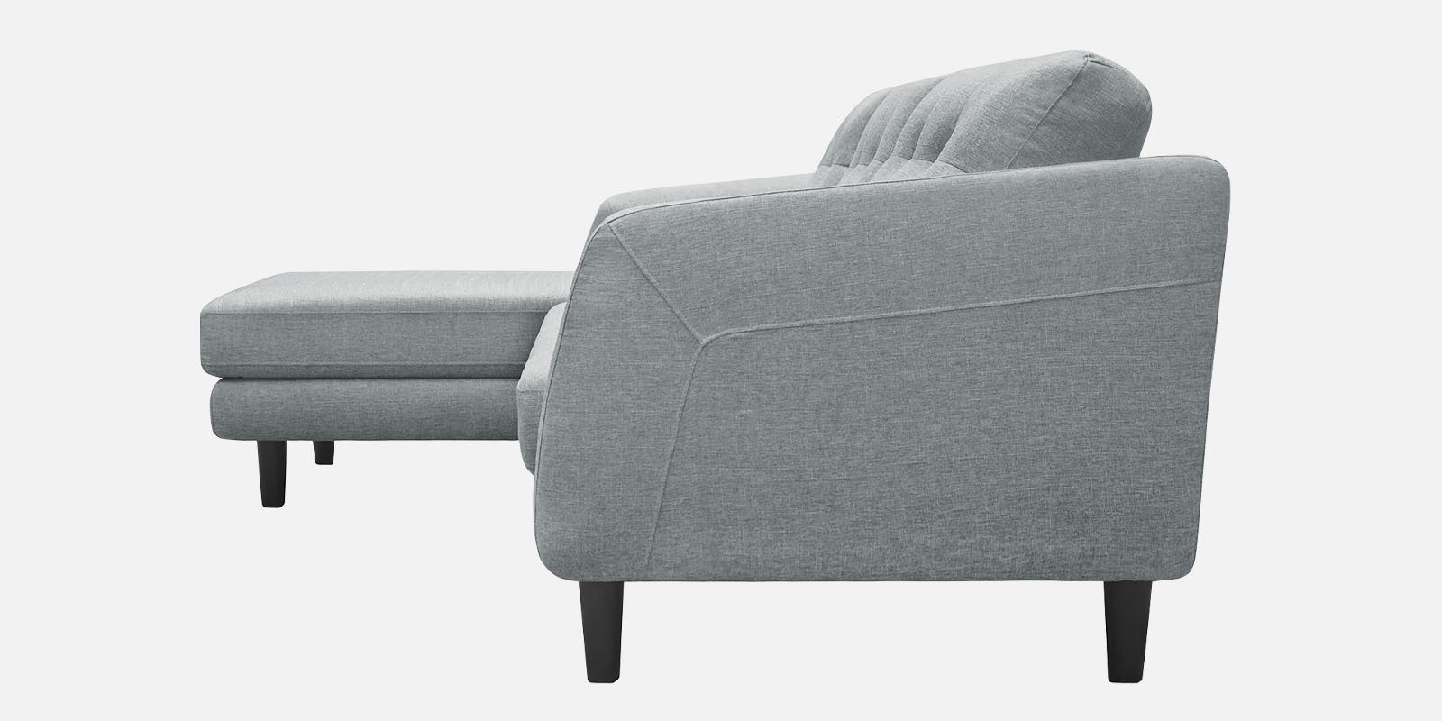 Natasha Velvet RHS Sectional Sofa (3+Lounger) in Pearl grey Colour