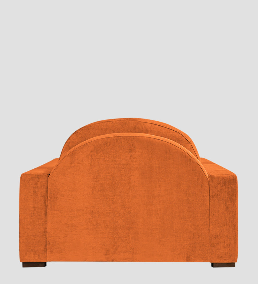 Dara Fabric 1 Seater Sofa In Vivid Orange Colour - Febonic Living