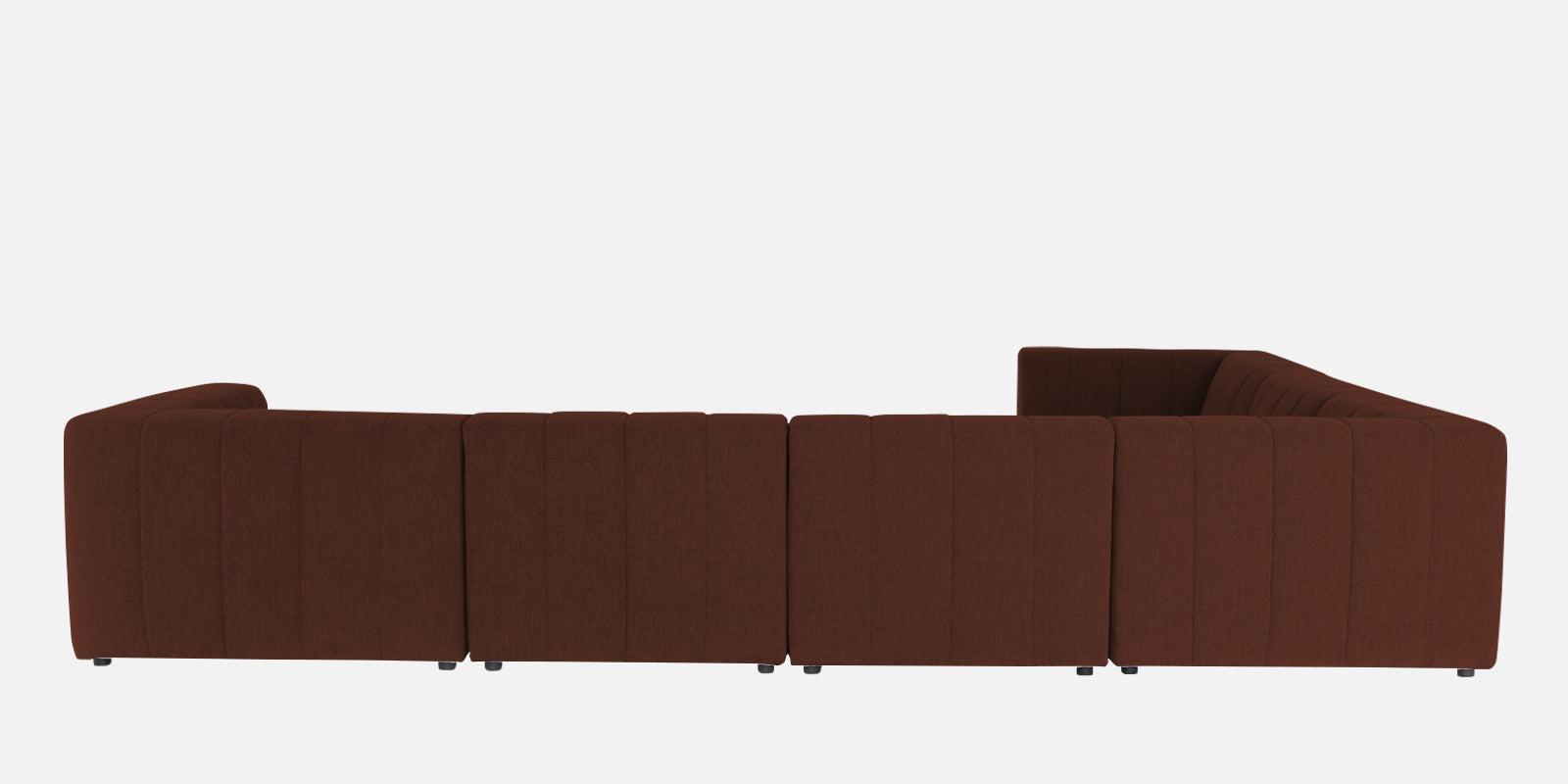 Damo Fabric LHS 8 Seater Sectional Sofa In Coffee Brown Colour