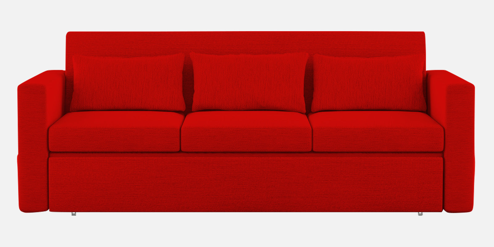 River Fabric 3 Seater Pull Out Sofa Cum Bed In Ruby Red Colour