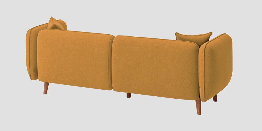 Reva Fabric 3 Seater Sofa In Corn Yellow Colour - Febonic Living