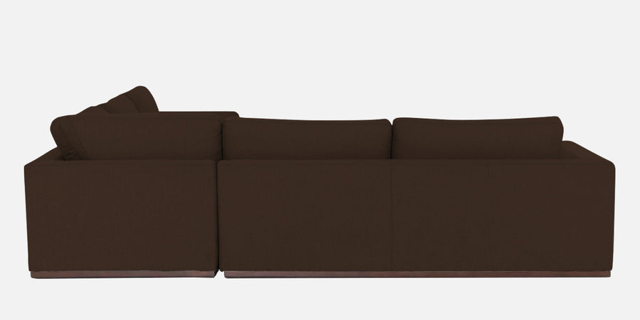 Freedom Velvet 6 Seater Lhs Corner Sofa In Cholocate Brown Colour With Ottoman - Febonic Living