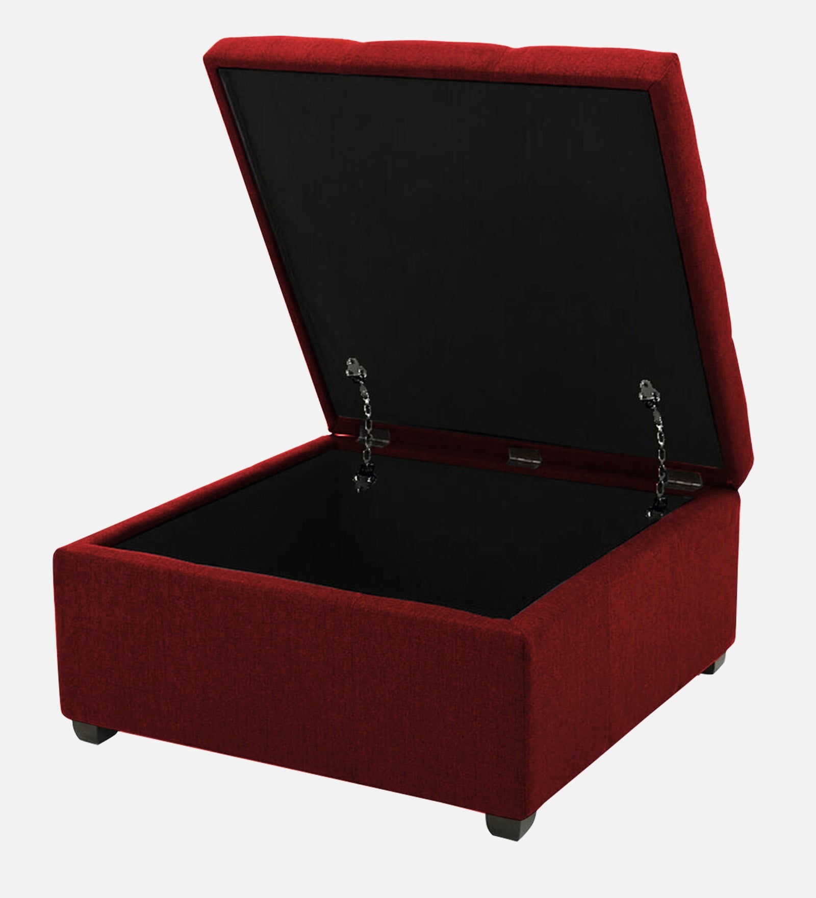 Mubila Fabric Ottoman In Blood Maroon Colour With Storage