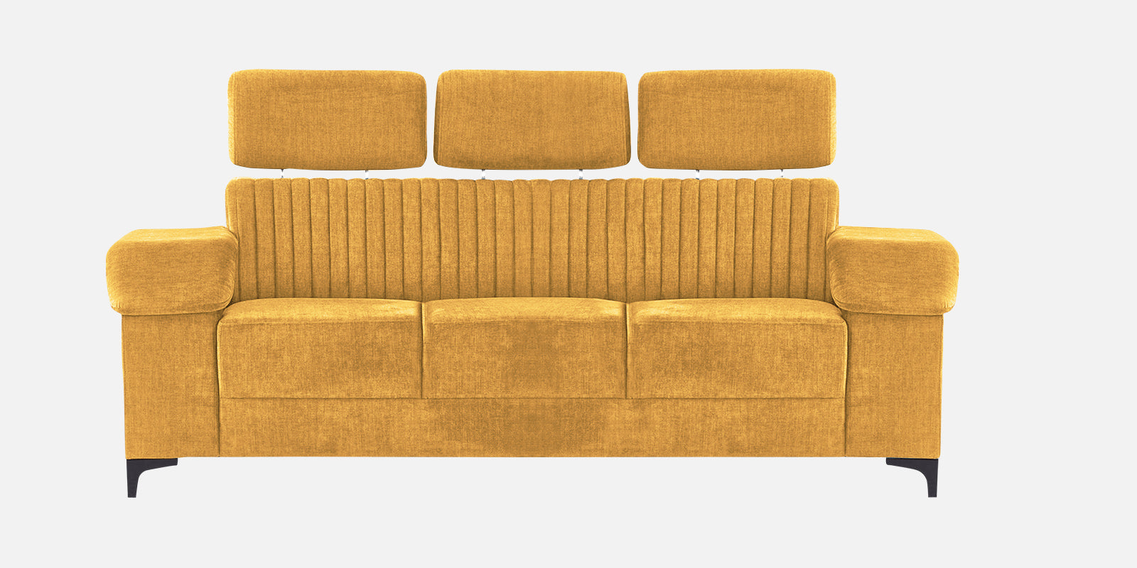 Draco Fabric 3 Seater Sofa in Blush Yellow Colour